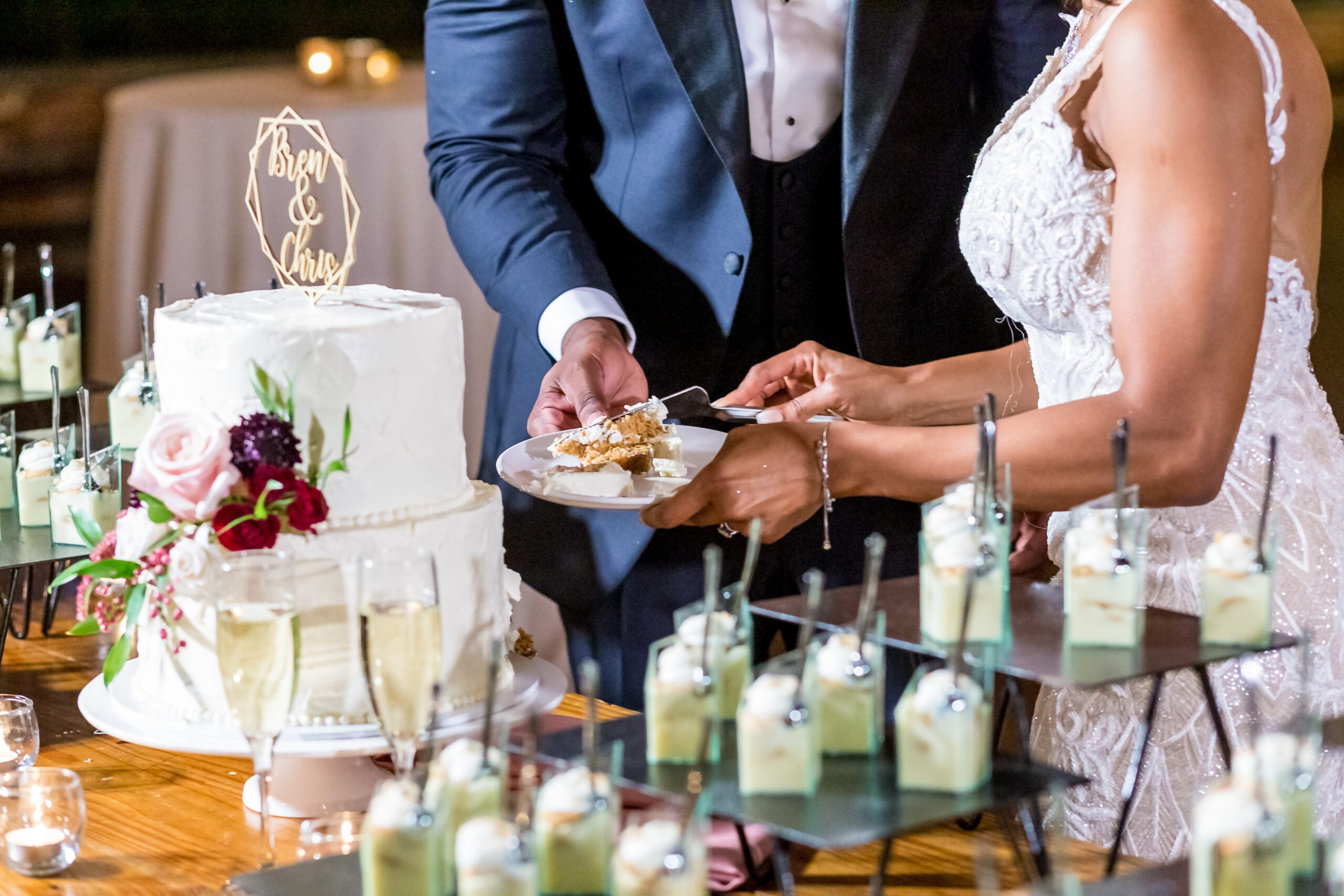 Bride & Groom cutting cake